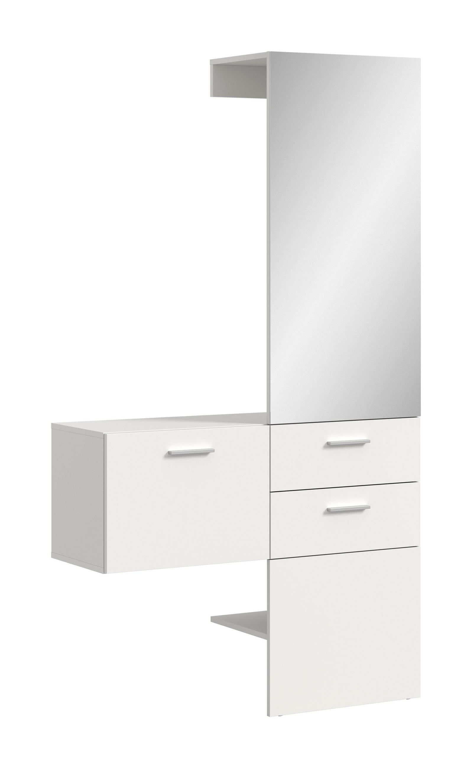 GARDEROBEN-SET VAGA 2.tlg. (B/H/T: ca. 104/190/36 cm) in weiß/weiß - Weiß, Holzwerkstoff (104/190/36cm)