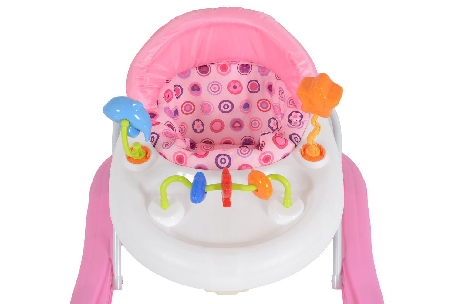 LAUFHILFE Eko rosa höhenverstellbar, gepolsteter Sitz und Spielcenter - Rosa, Kunststoff (66/52/62cm) - Moni