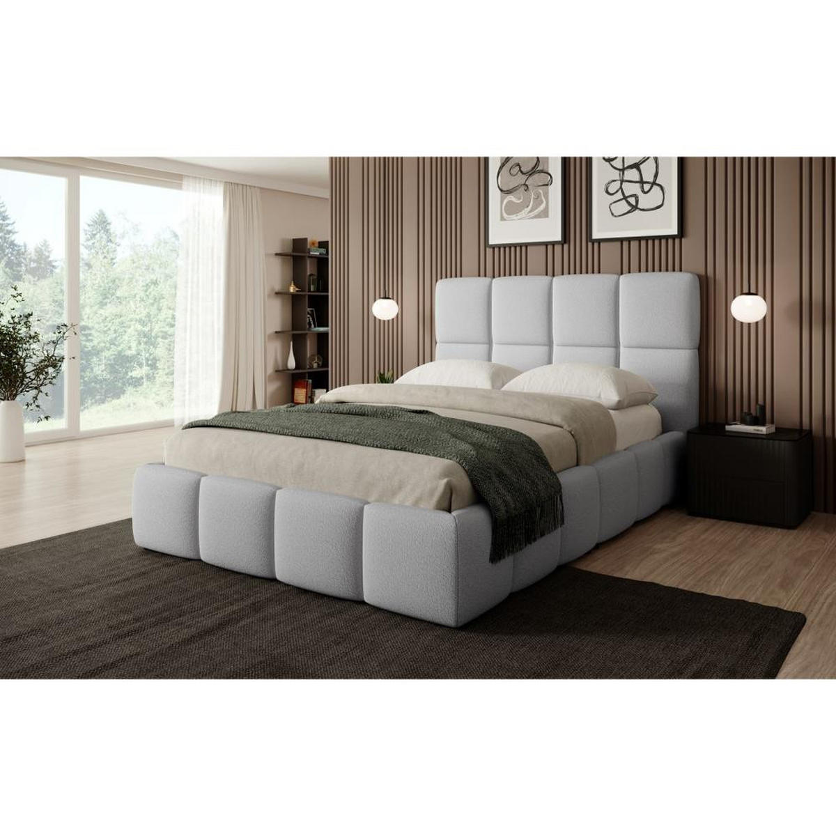 POLSTERBETT Nostro mit Bettkasten 160x200 cm hellgrau - Hellgrau/Schwarz, Textil (160/200cm) - Beautysofa