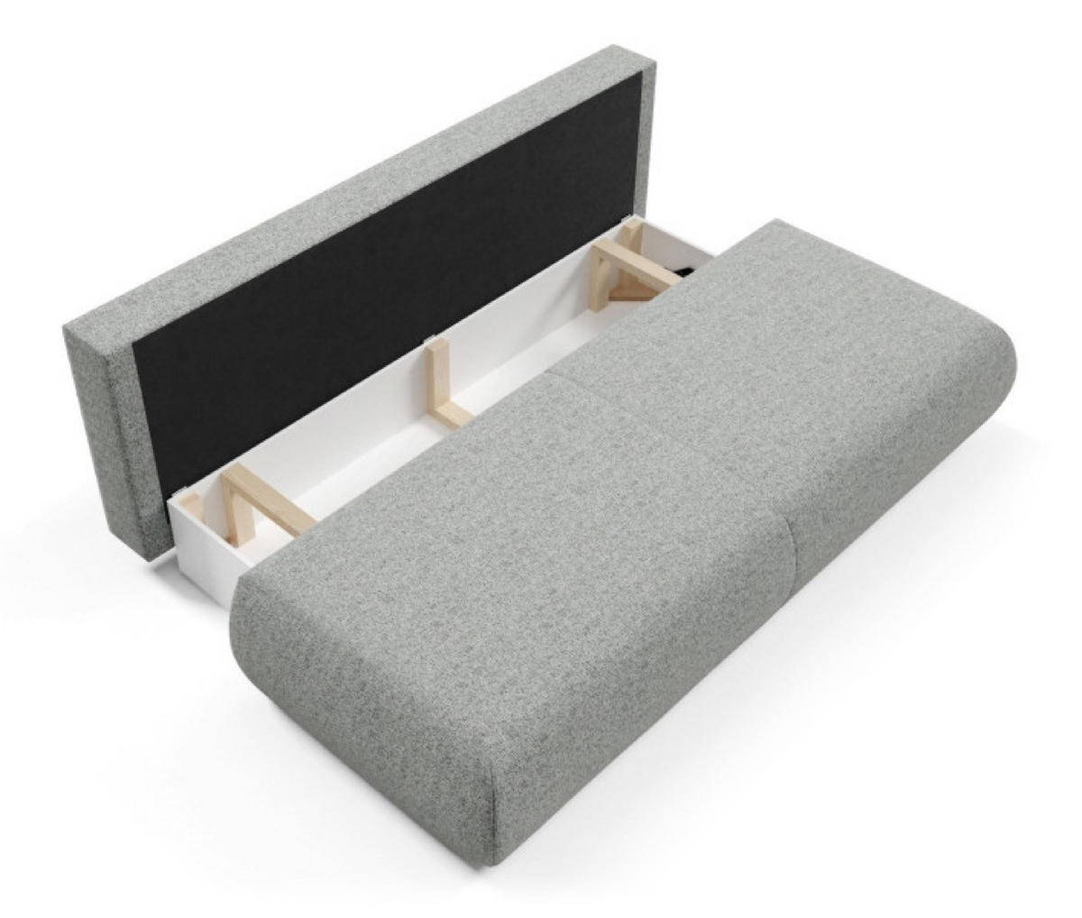 SITZSOFA Grau PENTI Schlaffunktion Ohne Armlehnen Bezug PUENTE - Grau, Textil (214/74/100cm) - Sepro Meble