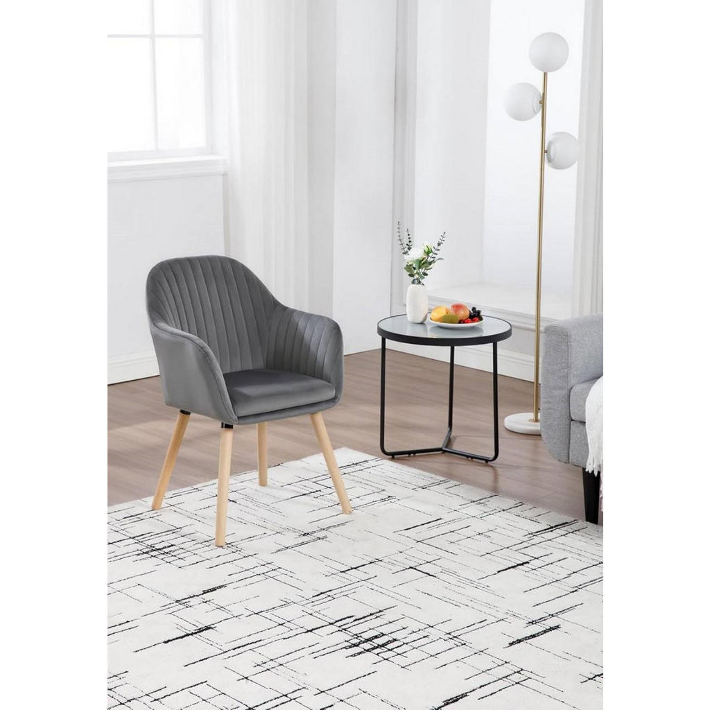 Thumbnail - Woltu Esszimmerstuhl, Dunkelgrau, Textil, Echtholz, Säule, 42x81x50 cm, Esszimmer, Stühle, Esszimmerstühle, Armlehnenstü...