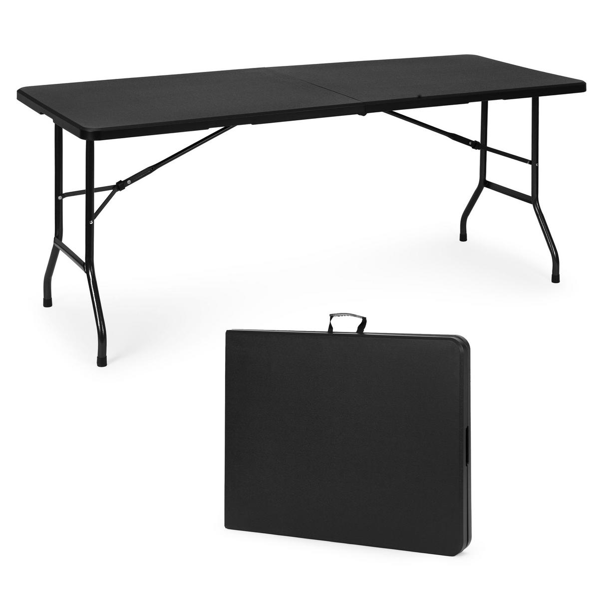 GARTENTISCH klappbar 180 x 75 cm - Schwarz, Kunststoff (180/75/74cm) - Mat-Haus