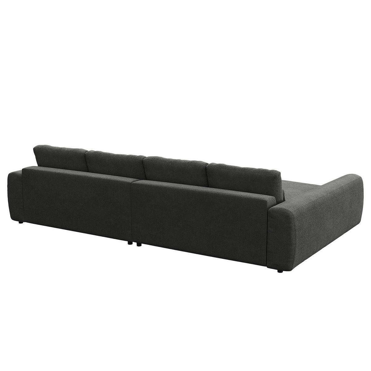 ECKSOFA mit XXL-Longchair - Schwarz/Grau, Kunststoff/Textil (323/182cm) - home24