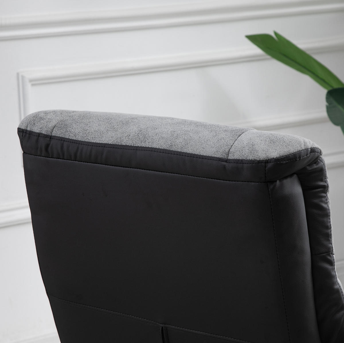 RELAXSESSEL 78/82,5/109 cm mit 360°-Drehfunktion und Fußteil - Grau, Textil (82.5/109/78cm) - BEAOK