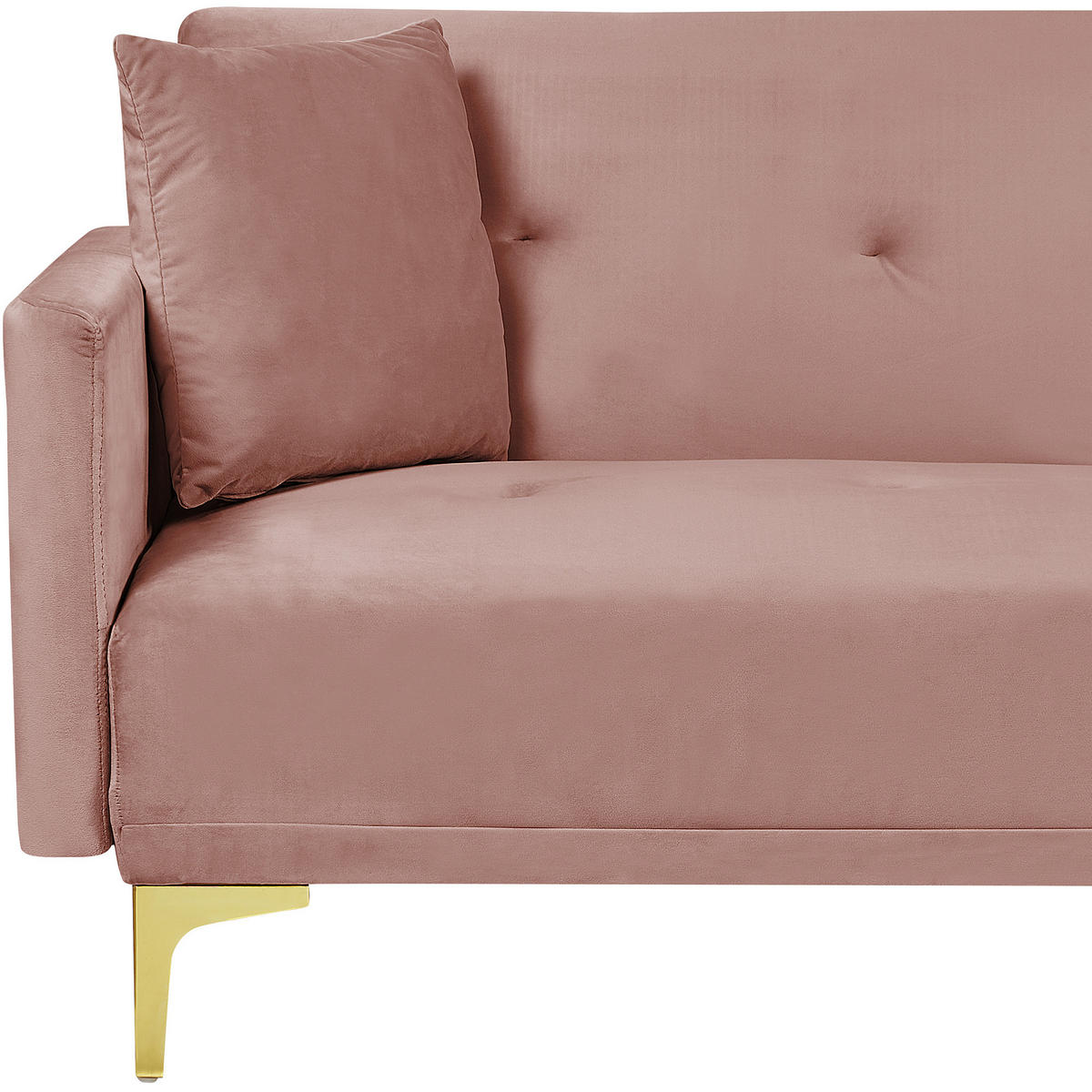 3-SITZER-SCHLAFSOFA Samtstoff Rosa Lucan - Pink, Textil (190/75/90cm) - Beliani