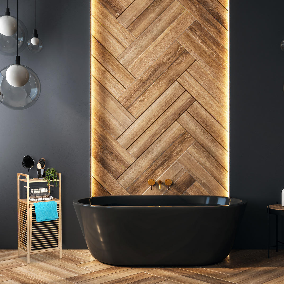 BADREGAL - Hellbraun, Holz/Holzwerkstoff (40/95/30cm) - Relaxdays
