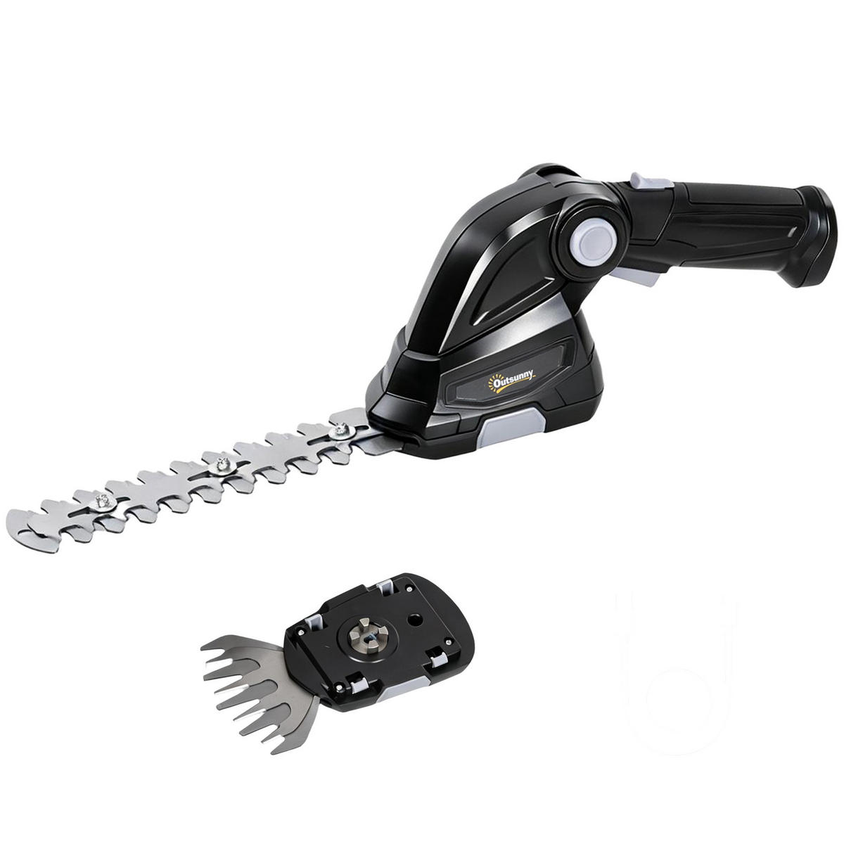 HECKENSCHERE ABS 65Mn Schwarz - Schwarz, Kunststoff (8.5/12/47cm) - Outsunny