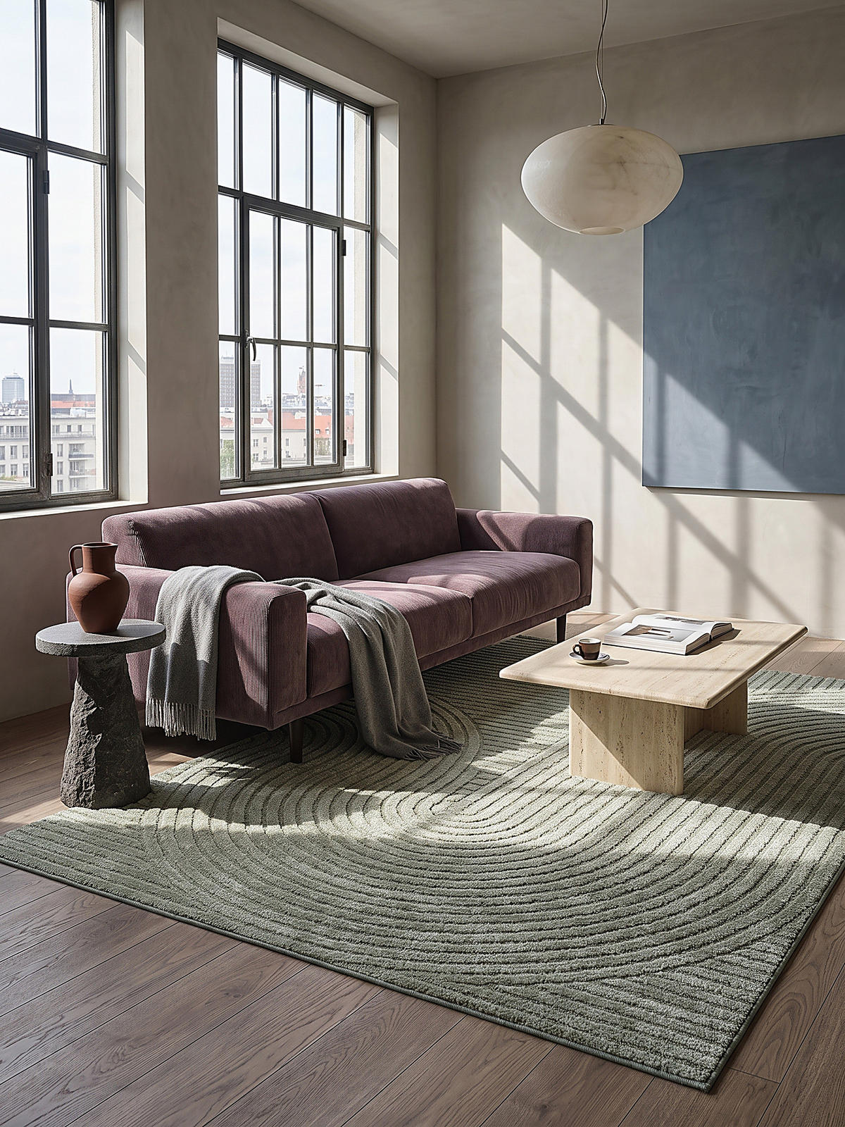 TEPPICH Kurzflor CETINA Geometrisch Polypropylen-Polyester Grün 200 x 290 cm - Grün, Textil (200/290cm) - KADIMA DESIGN