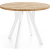 ESSTISCH Avero White runder ausziehbarer, Eiche Craft braun 100-200/100/77 cm - Eiche Wotan/Weiß, Holz/Holzwerkstoff (100/100/77cm) - WFL GROUP
