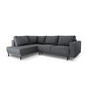 AUSKLAPPBARES-ECKSOFA links Caro aus strukturiertem Stoff dunkelgrau 5 Sitzplätze - Dunkelgrau, Textil (187/247cm) - Micadoni