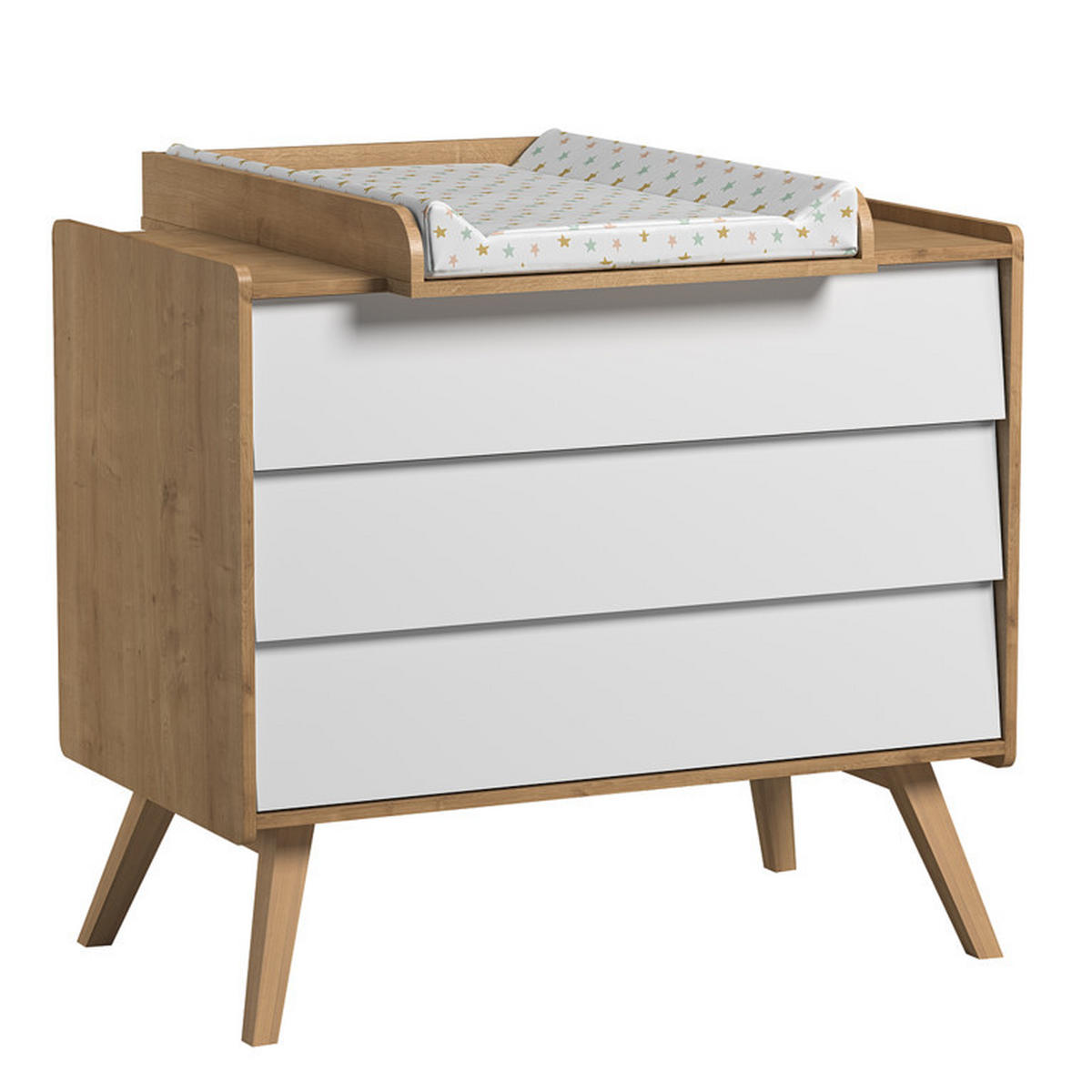 BABYZIMMER 3-teilig Holz und Weiß - Weiß, Holzwerkstoff (125/103/65cm) - Petits-meubles