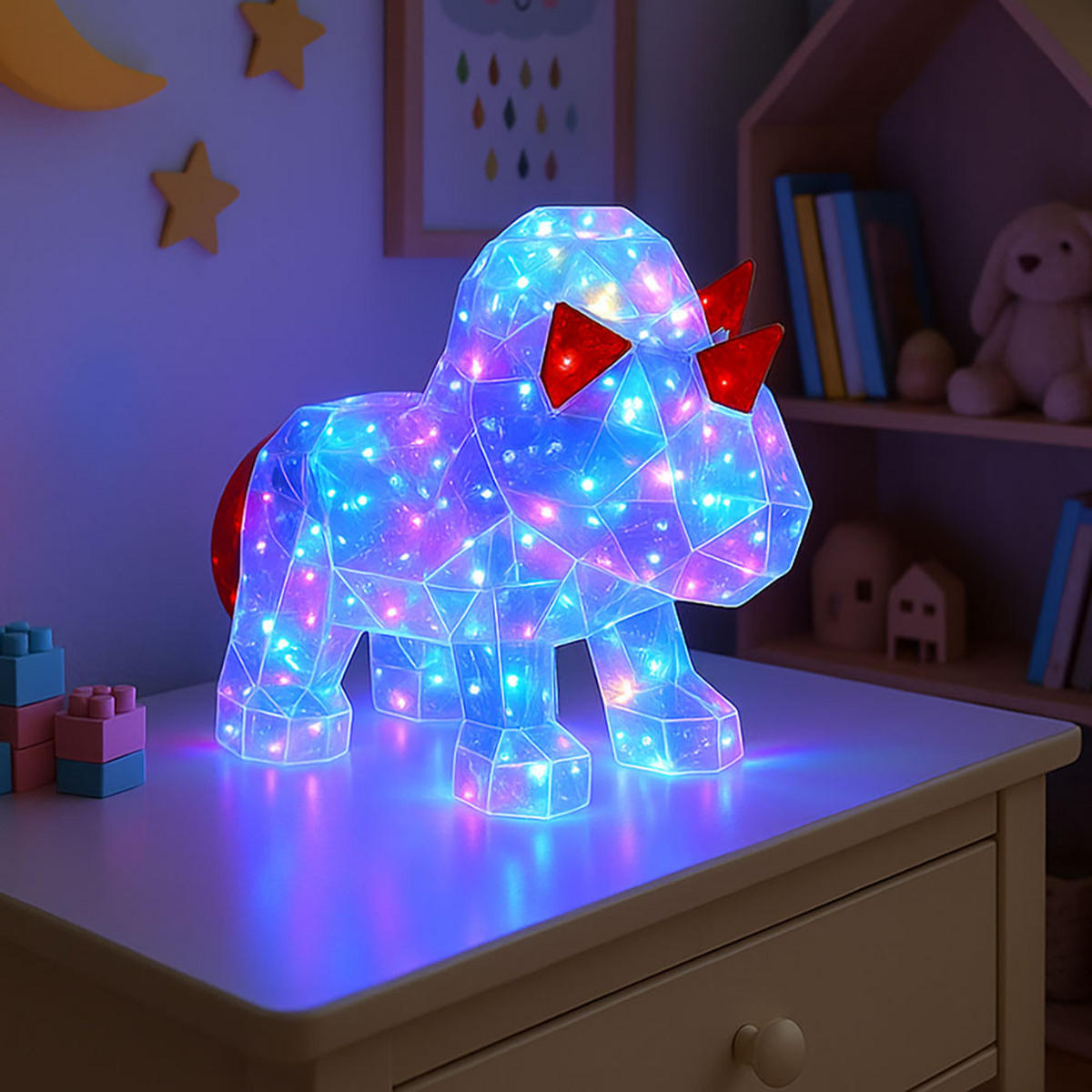 LED TISCHLEUCHTE Klar Kristalleffekt USB-Anschluss - Klar, Kunststoff (30/14/26cm) - Globo Lighting
