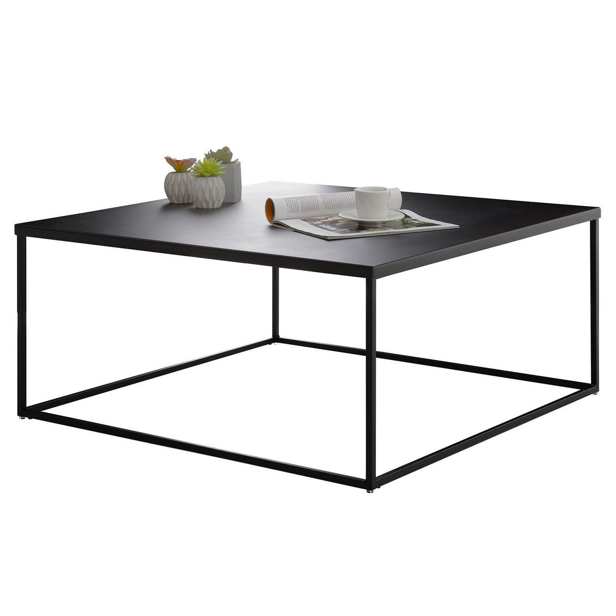 COUCHTISCH HILAR schwarz - Schwarz, Metall (80/80/35cm) - IDIMEX