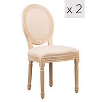 STUHL 2er-Set Holz Beige - Beige, Holz (50/95/58cm) - Nordlys