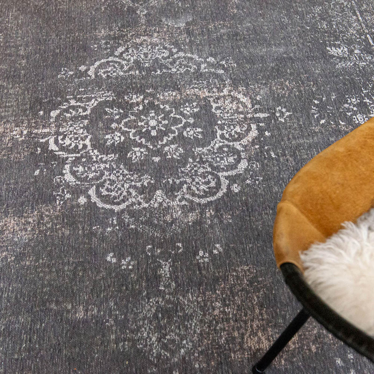 TEPPICH Stone Fading World Medallion 140/200 cm - Grau, Textil (140/200cm) - Louis De Poortere