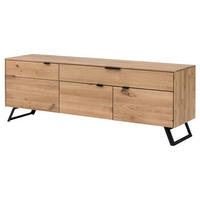 TV-UNTERTEIL Massivholz Idalia 183x65x45 Lowboard Wildeiche Bianco geölt - Naturfarben, Holz (183/65/45cm) - 58aufmkessel