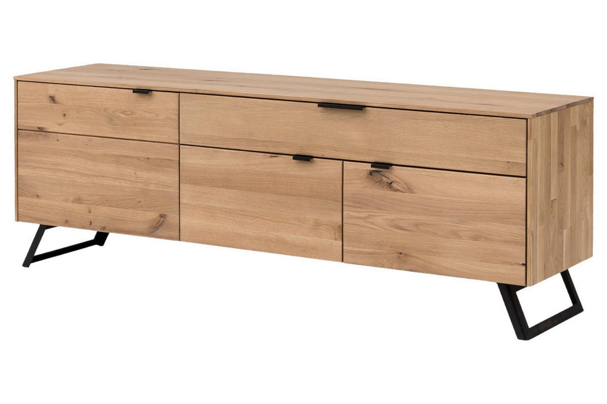 TV-UNTERTEIL Massivholz Idalia 183x65x45 Lowboard Wildeiche Bianco geölt - Naturfarben, Holz (183/65/45cm) - 58aufmkessel