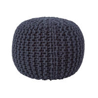 STRICK-POUF schwarz, 40/40/35 cm - Schwarz, Textil (40/35/40cm) - Homescapes