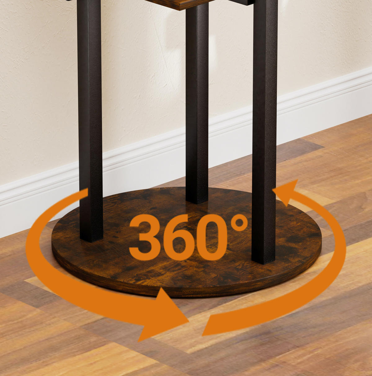 GARDEROBENSTÄNDER mit Ganzkörperspiegel 360° drehbar Schwarz Braun - Braun, Metall (40/174/40cm) - Beauniv