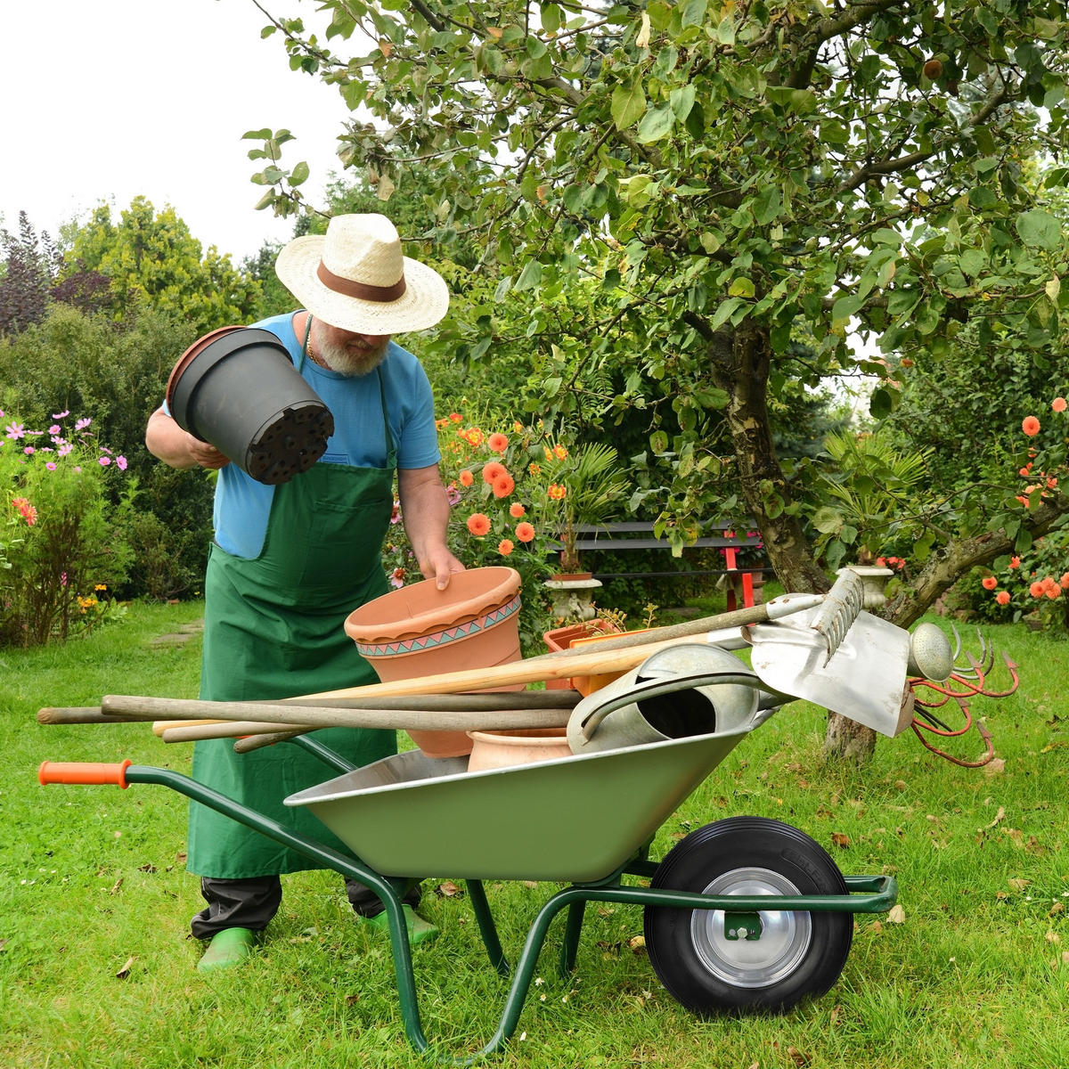 SCHUBKARRENRAD - Schwarz, Metall (9/39/39cm) - ECD-Germany