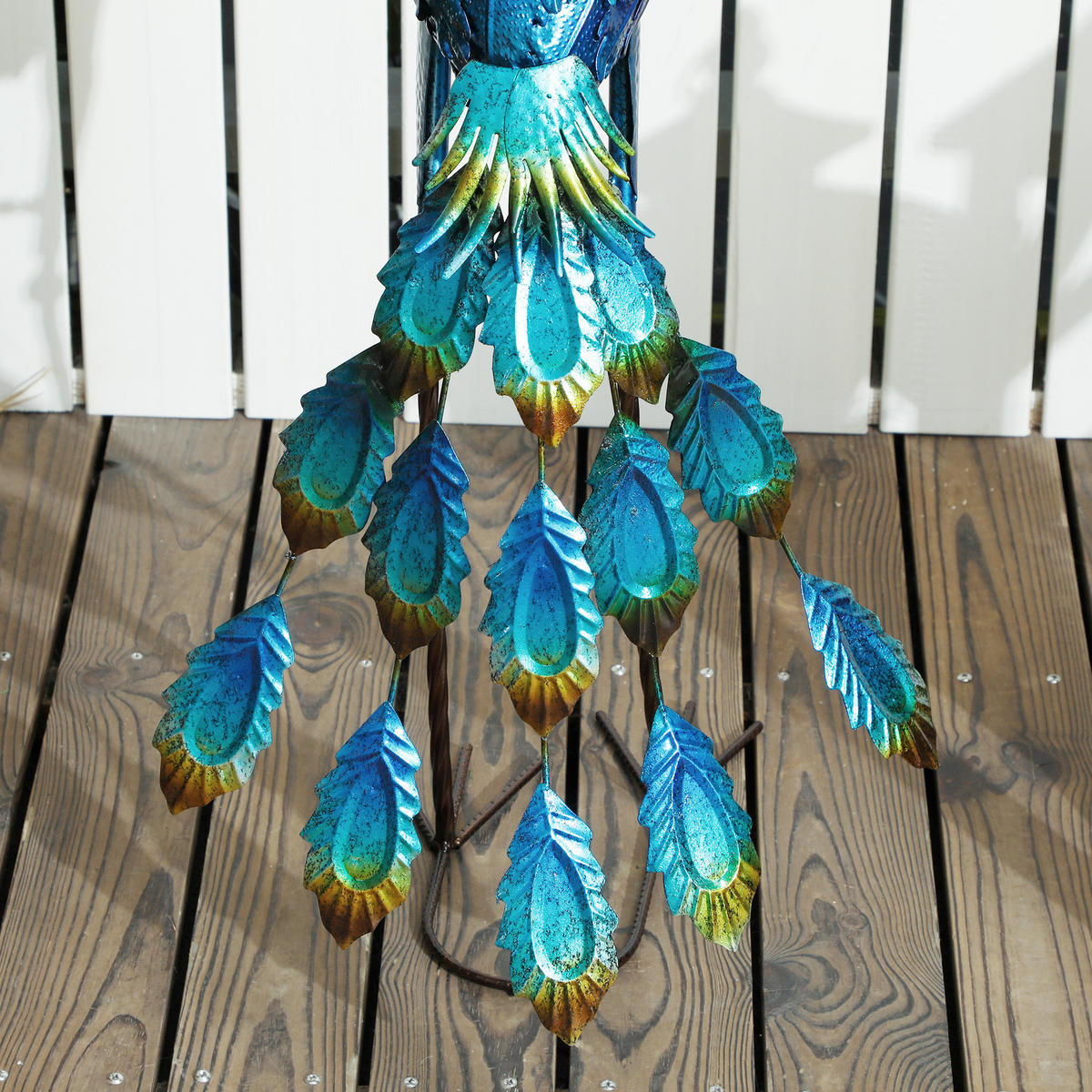 PFAUENFIGUR 2er-Set DE-13786 metall mit UV-Schutz Mehrfarbig - Multicolor, Metall (40/83/43cm) - ComfortXL