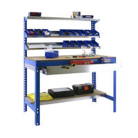 WERKBANK BUFFALO mit Frontablage und Schubfach | HxBxT 84x150x76cm | Traglast 600kg | Blau - Blau, Metall (150/84/76cm) - PROREGAL