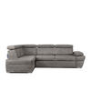 SCHLAFECKSOFA RATLO links 4/5-Sitzer mit Bettkasten in Lederoptik, silber - Silberfarben, Textil (270/190cm) - KONSIMO®