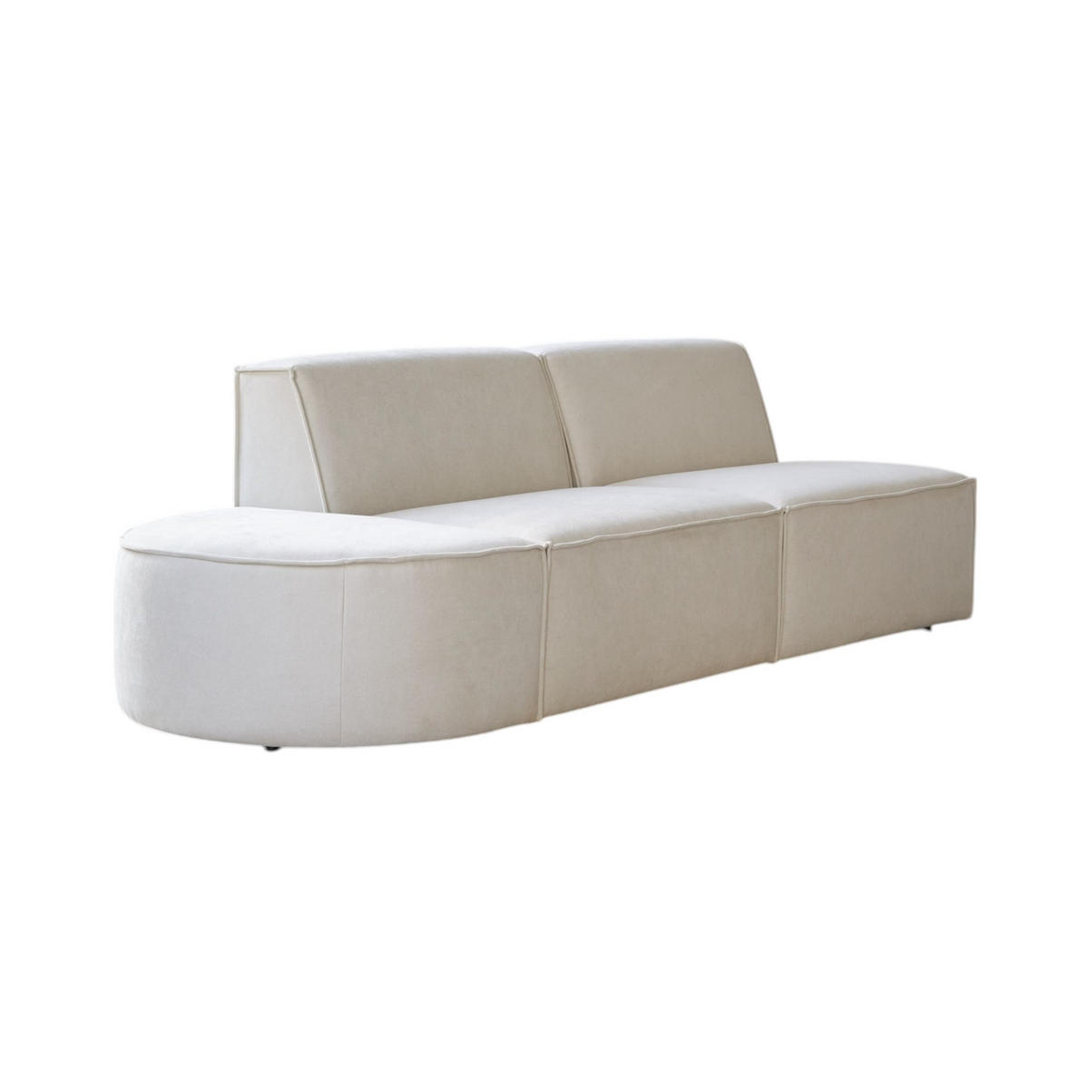 SOFA Dario Beige aus Stoff - Beige, Textil (247/75/93cm) - Tikamoon