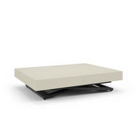 COUCHTISCH SANNA U - Kaschmir/Schwarz, Holzwerkstoff/Metall (80/120/27cm) - Meblini