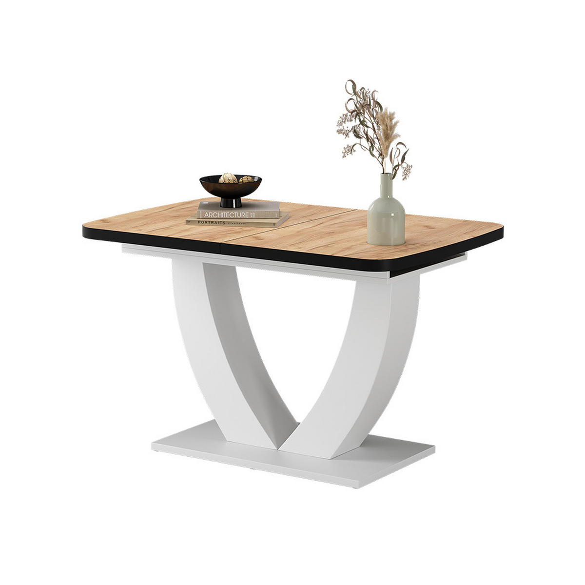 JÍDELNÍ STŮL Fenaro Zlatá síla dub/bílá - bílá/medově dubová, kompozitní dřevo (80/120/77.4cm) - Vicco