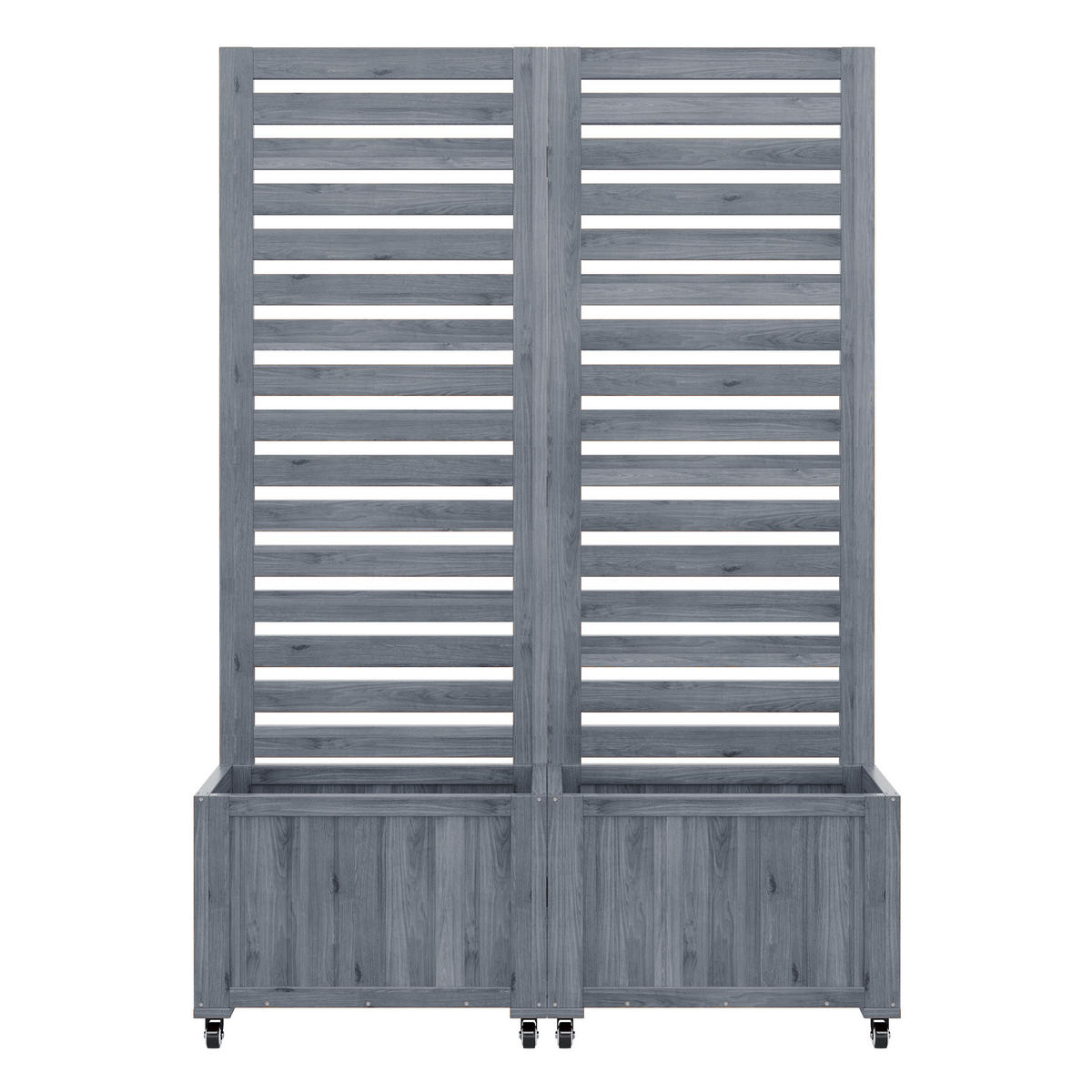 PFLANZKÜBEL Massives Tannenholz mit Spalier Grau - Grau, Holz (32/32/102.5cm) - ComfortXL