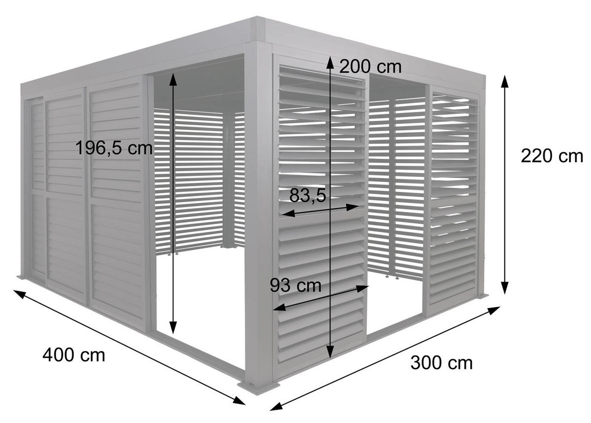 PERGOLA Anthrazit - Anthrazit, Metall (400/220/300cm) - MCW