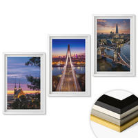 WANDBILDER 3er-Set - 40x60 cm Weißer Rahmen - Ausblicke auf Brücken und Sonnenuntergänge - Weiß, Kunststoff (40/60cm) - ArtPrintCave