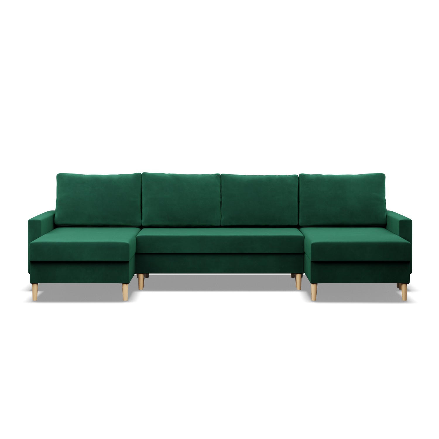 U-ECKSOFA MIT SCHLAFFUNKTION BLANK, Grün - Grün, Textil (294/92/140cm) - Mebligo
