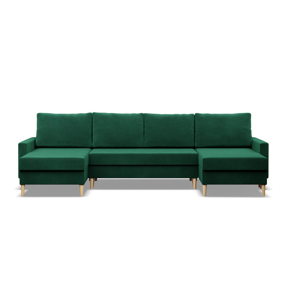 U-ECKSOFA MIT SCHLAFFUNKTION BLANK, Grün - Grün, Textil (294/88/140cm) - Mebligo