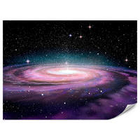 FOTOTAPETE für Jugendzimmer Spirale Sterne Galaxie Kosmos 400x280 - Violett/Schwarz, Papier (400/280cm) - Muralo