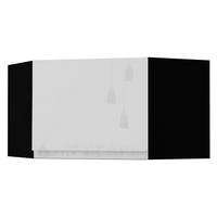 ECKHÄNGESCHRANK Florence W10/60/36 Schwarz / RAL 9003 signalweiß HG 60 / 60 / 36cm - Türanschlag links - Weiß Hochglanz/Schwarz, Holz/Holzwerkstoff (60/36/60cm) - Feldmann-Wohnen