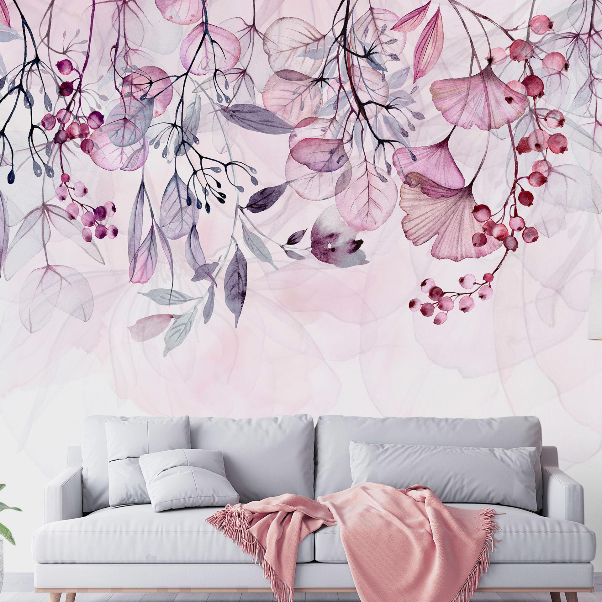 SELBSTKLEBENDE FOTOTAPETE 294/210 cm - Pink/Grau, Kunststoff/Textil (294/1cm) - KUNSTLOFT