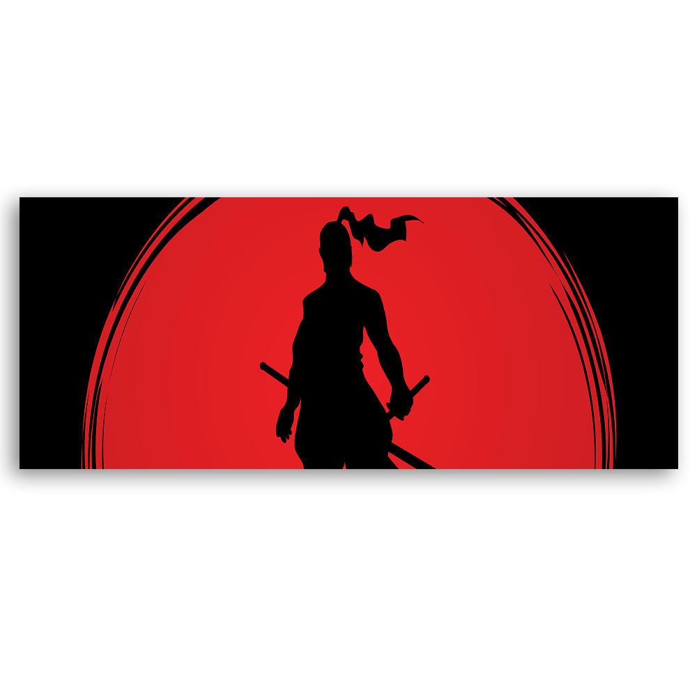 WANDBILD samurai japan sonne - Rot, Textil (90/30cm) - Feeby