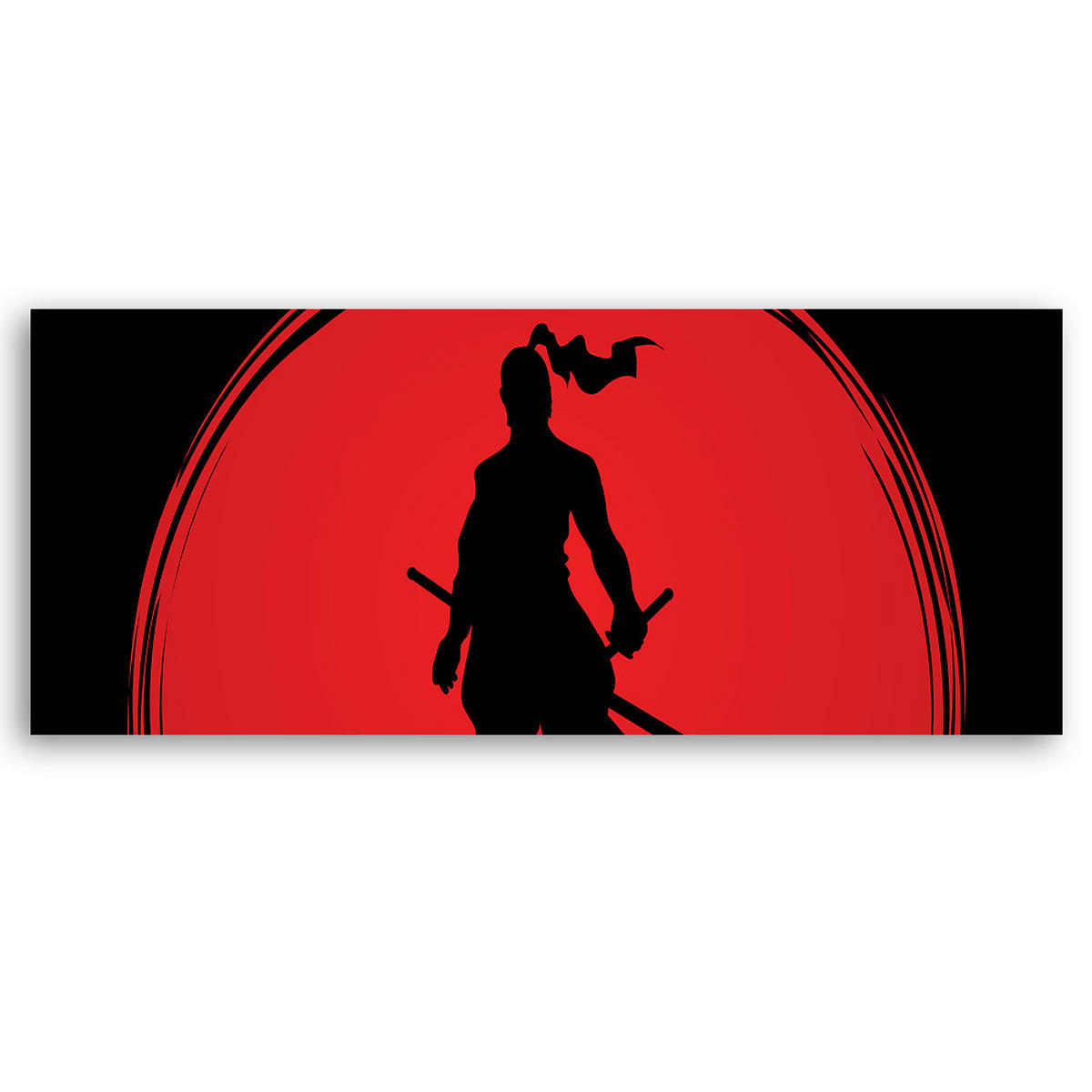 WANDBILD samurai japan sonne - Rot, Textil (90/30cm) - Feeby