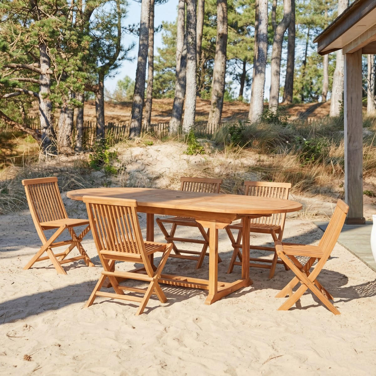 GARTENMÖBEL-SET 4-tlg Capri Braun aus Akazie - Braun, Holz - Tikamoon