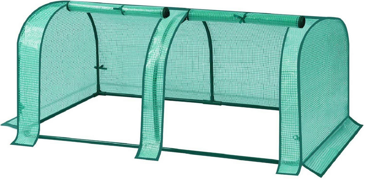 FOLIENGEWÄCHSHAUS, PE Gitterfolie, 130 x 60 x 50 cm - Grün, Textil/Metall (130/50/60cm) - Woltu