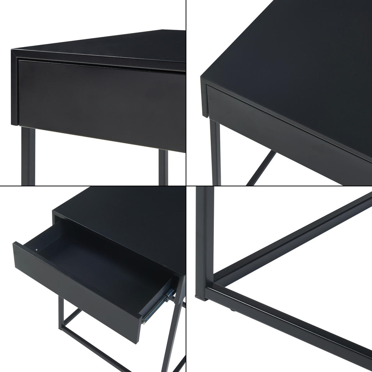 BEISTELLTISCH Rautjärvi - Schwarz, Metall (41/43/50cm) - [en.casa]