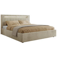 POLSTERBETT GOLD 5 CLASSIC 180/200 - Beige Velvet - Pocket-Matratze - Beige, Textil (180/200cm) - MKS