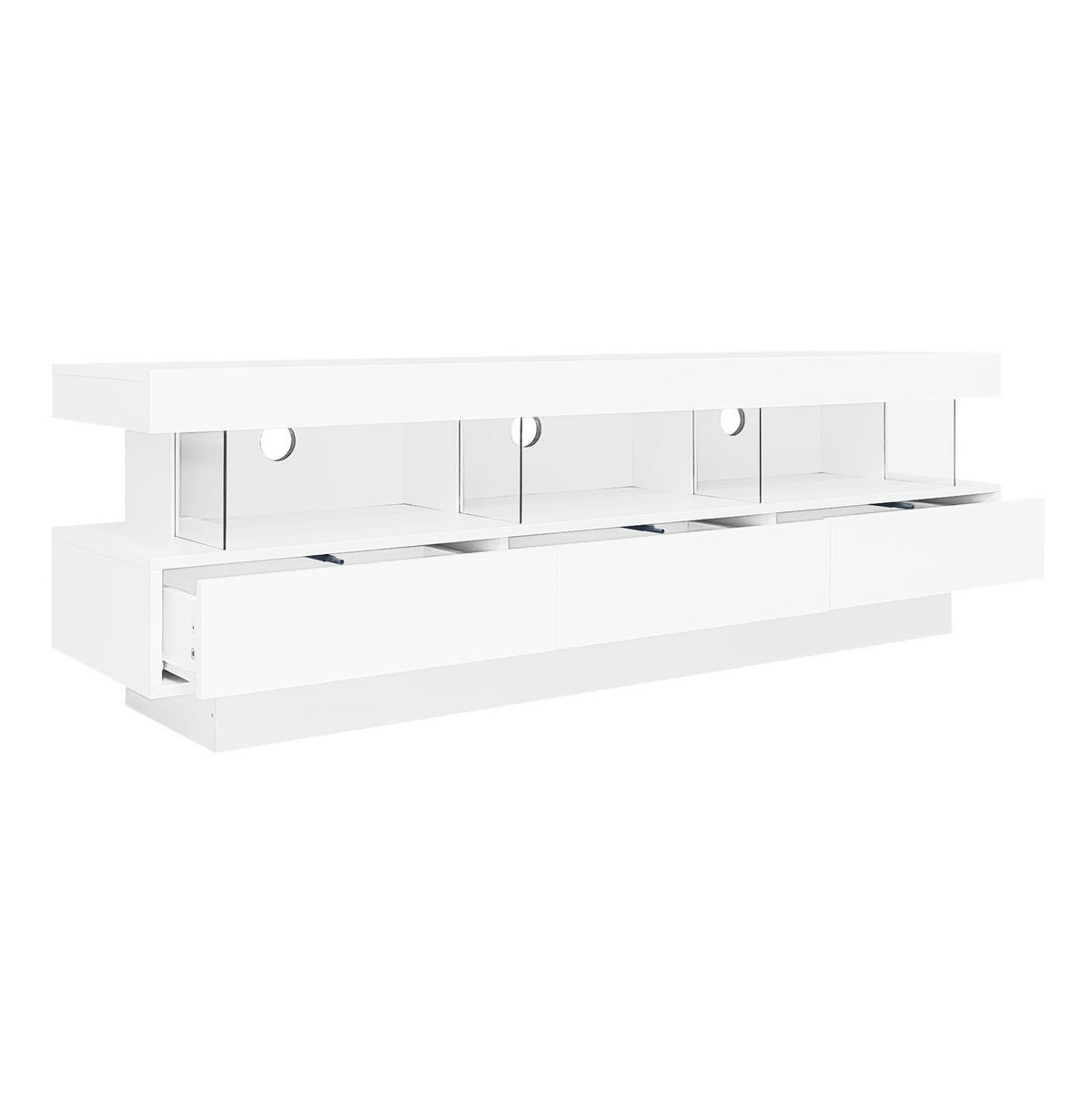 TV-ELEMENT mit LED-Beleuchtung 160 x 38 x 50,5 cm Weiß Hochglanz - Weiß, Holzwerkstoff (38/50.5/160cm) - Beauniv