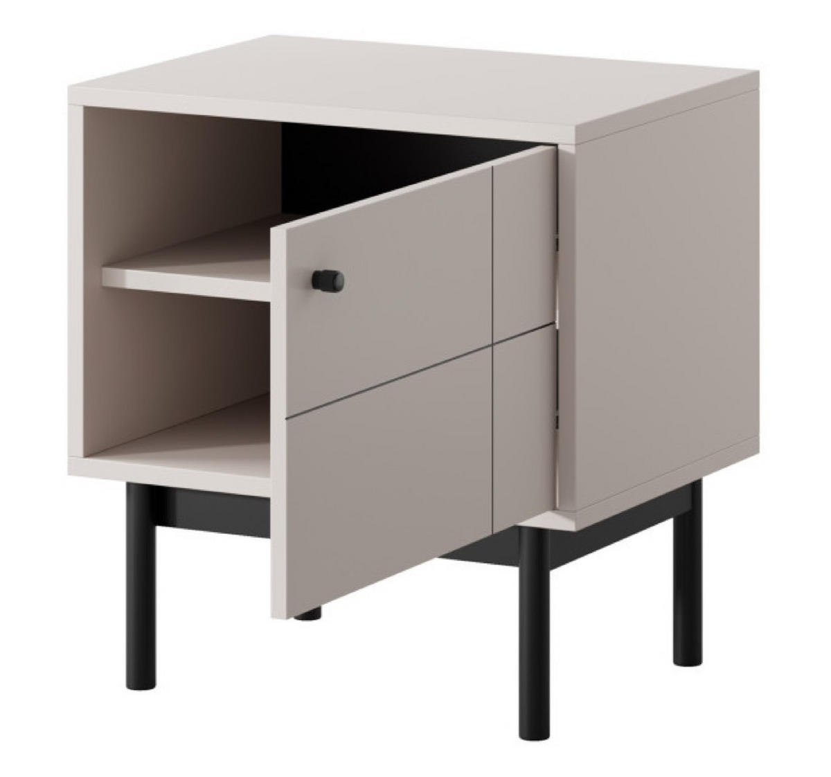 NACHTTISCH Kaschmir NATURE Japandi Stil - Beige, Holzwerkstoff (53.5/56.5/39cm) - Sepro Meble