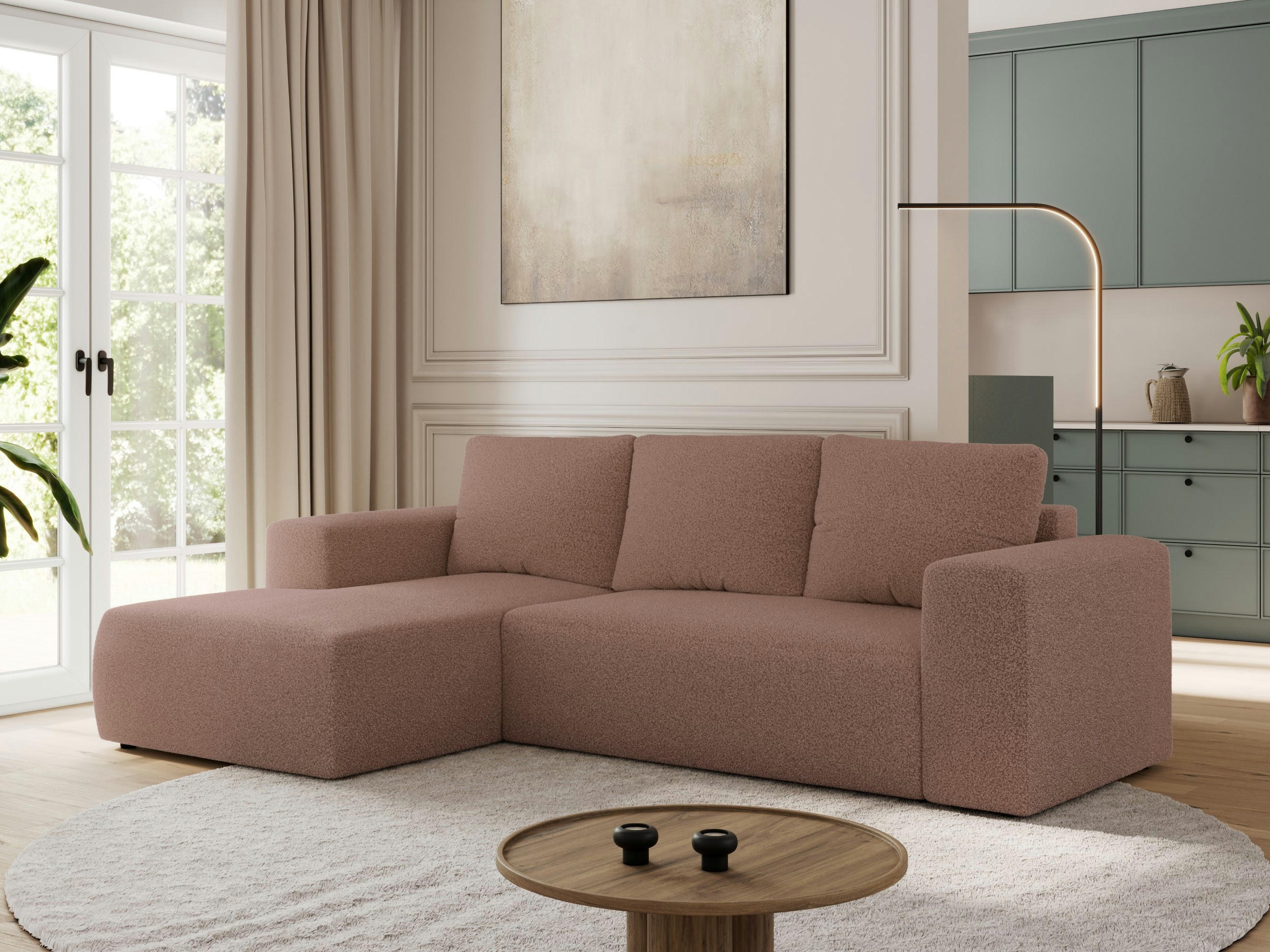 Thumbnail - MKS Ecksofa, Rosa, Textil, 3-Sitzer, L-Form,L-Form, 266x164 cm, Oeko-Tex®, Wohnzimmer, Sofas & Couches, Wohnlandschaften...