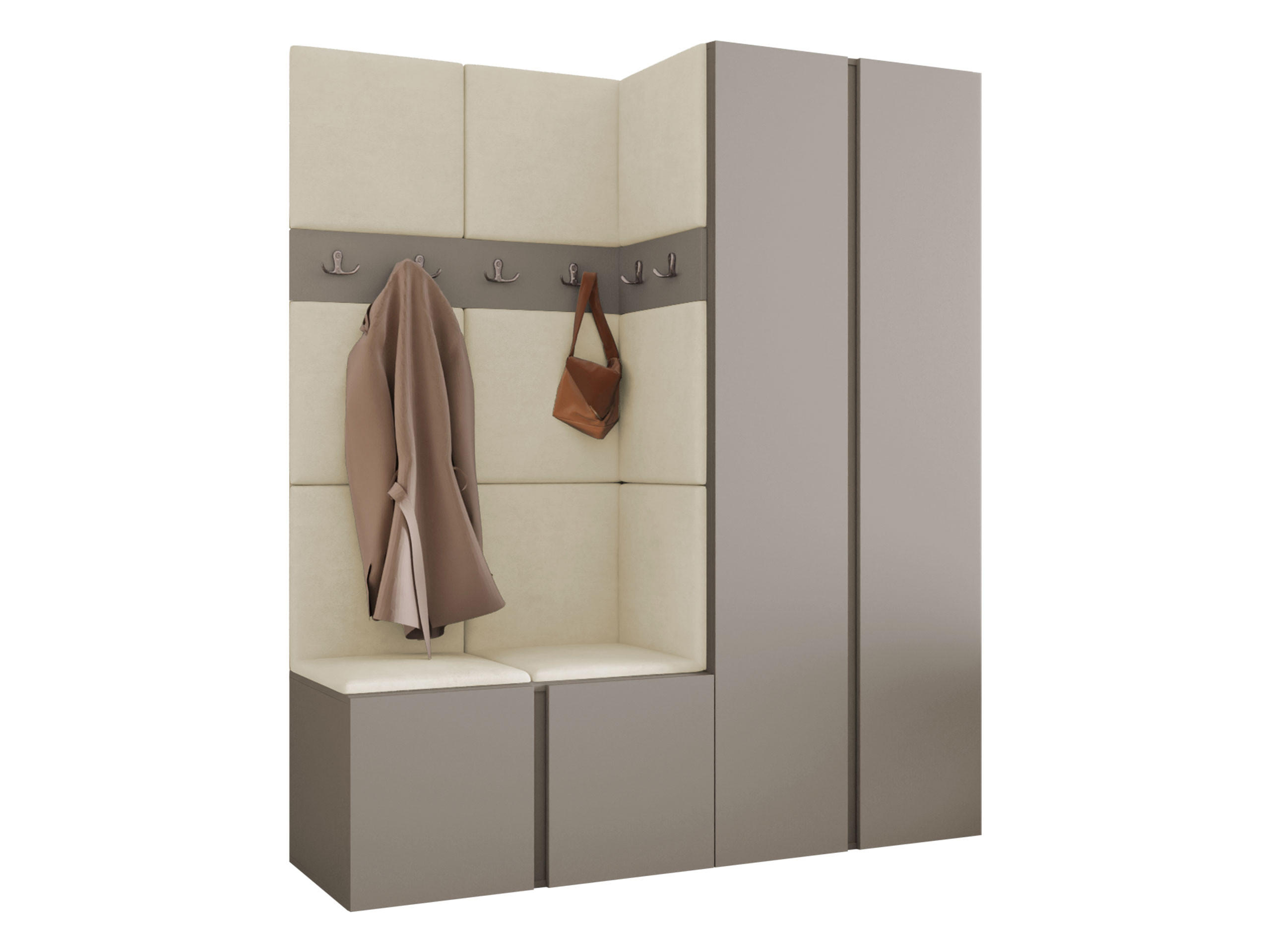 MOBILIER PENTRU HOL Orion III - bej/cașmir, material plastic/compozit lemnos (158/186/46cm) - MIRJAN24