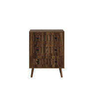 KOMMODE 60/40/79 cm in Walnuss mit 3 Schubladen und Rillenfronten - Walnussfarben, Holzwerkstoff (60/78/40cm) - Flora Grace