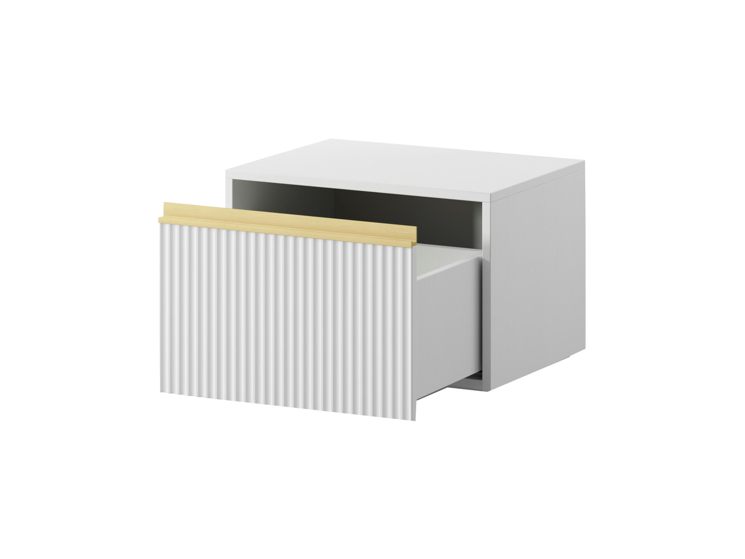 NACHTTISCH - Hängender Nachttisch Delu S54 - Weiß - Weiß, Holzwerkstoff (54/42/39cm) - Möblo